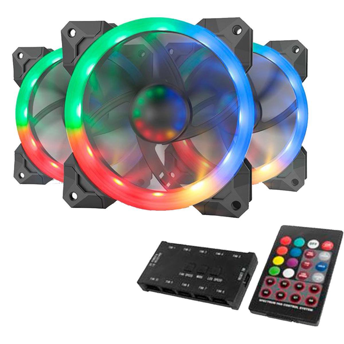 Miniatura Kit Cooler Gabinete Redragon 3 Unidades Rgb 120Mm Gc-F008