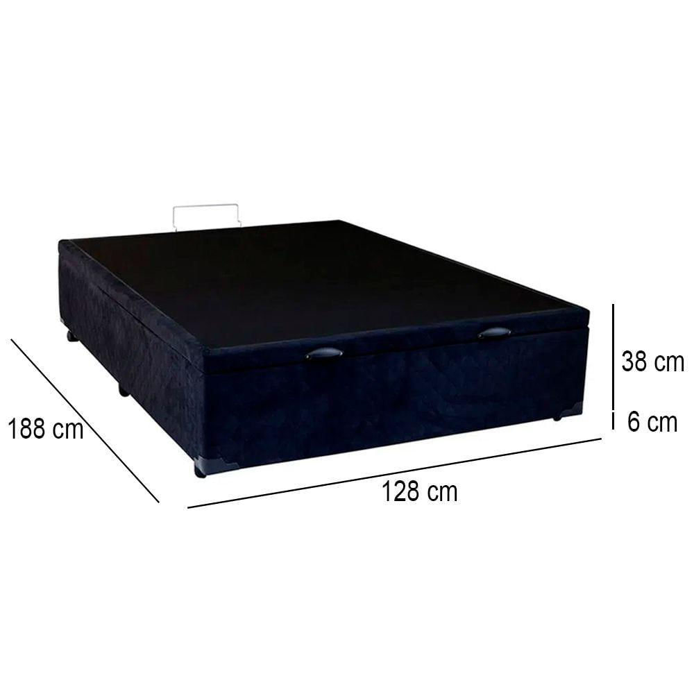 Miniatura Cama Box Baú Viúva Sereneprime Suede Preto 128x188x44