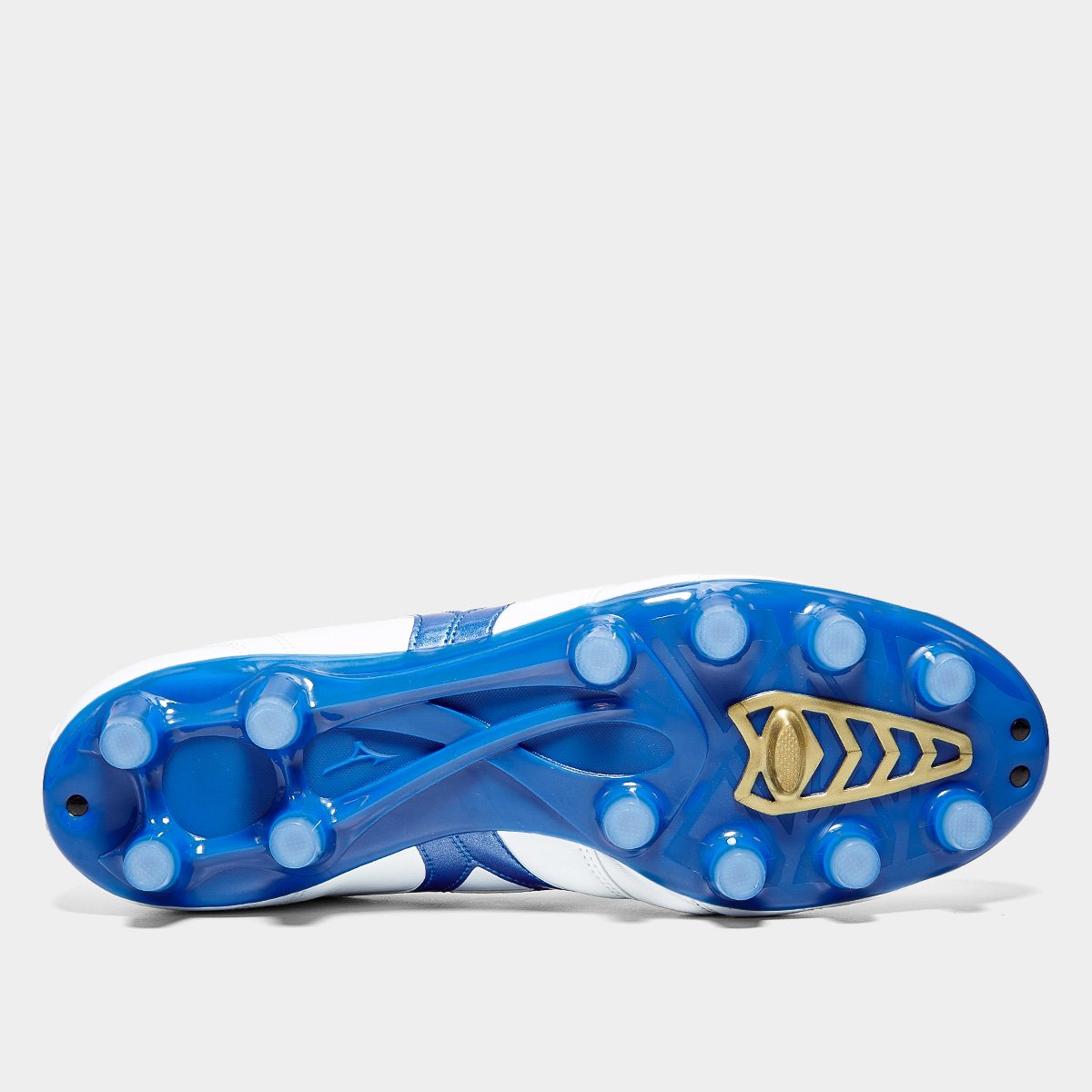 Miniatura Chuteira Campo Mizuno Morelia II Pro Unissex Branco+Azul - 38