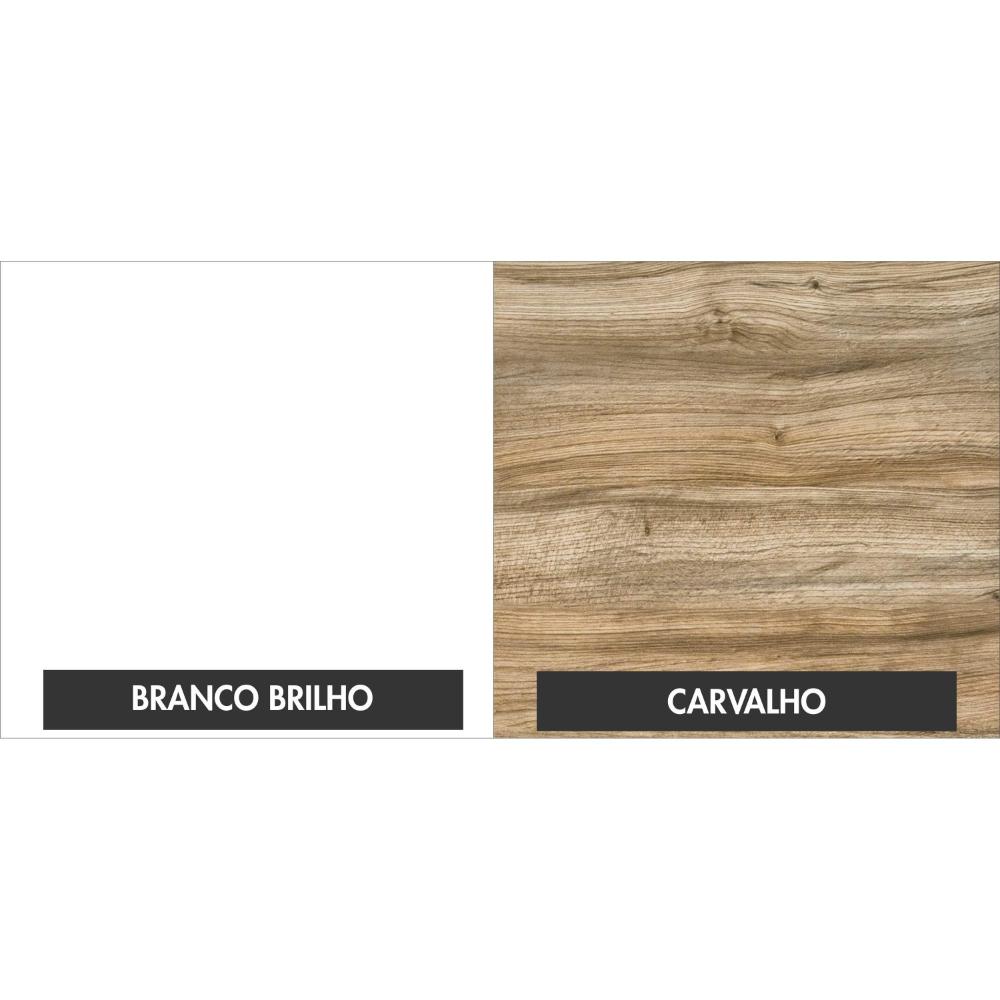 Gabinete para Banheiro 2 Portas 1 Gaveta com Cuba Q35 e Espelheira Legno 831W Espresso Móveis Branco/Carvalho