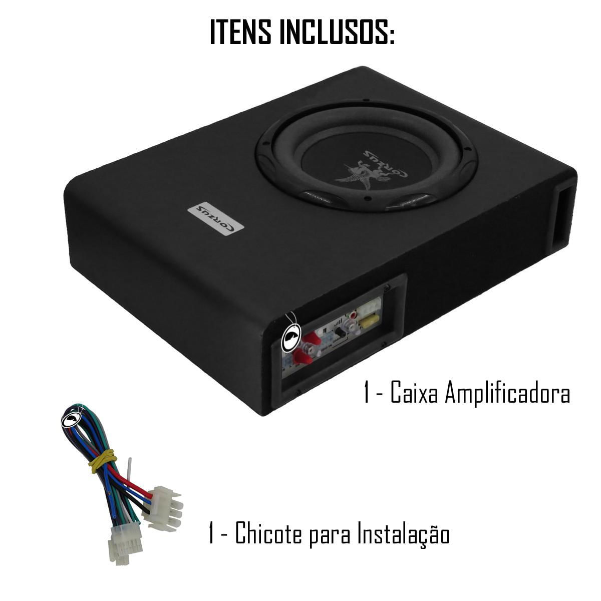 Miniatura Caixa Amplificada Slim Cxs 303 3 Canais 350W Rms Corzus 8''