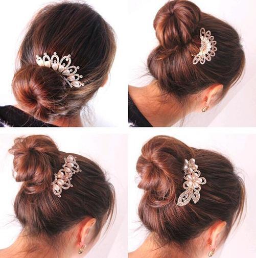Arranjo Enfeite Cabelo Noiva Dama Dourado - Duas Flores