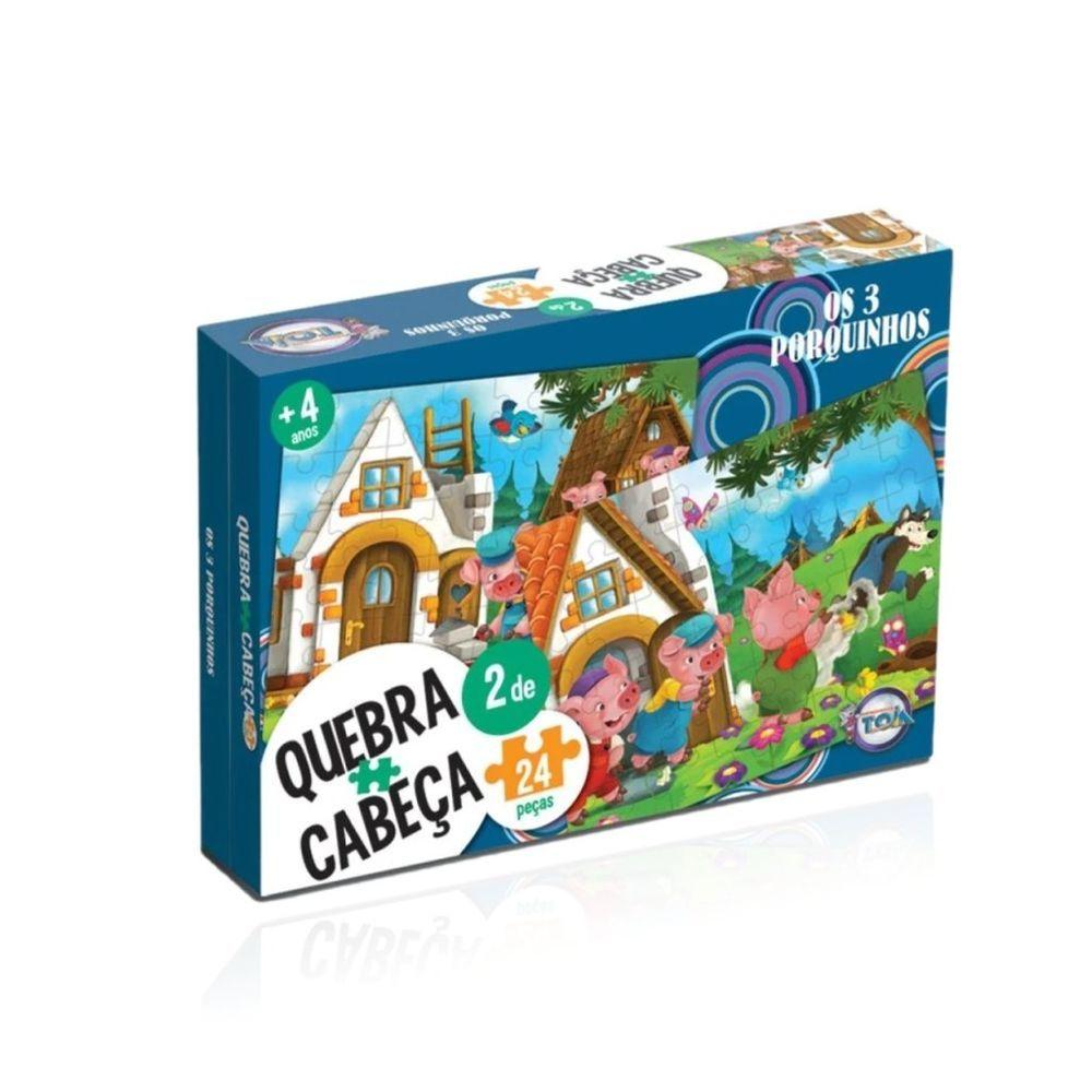 Miniatura Quebra-cabeça - Os Três Porquinhos 24 Peças