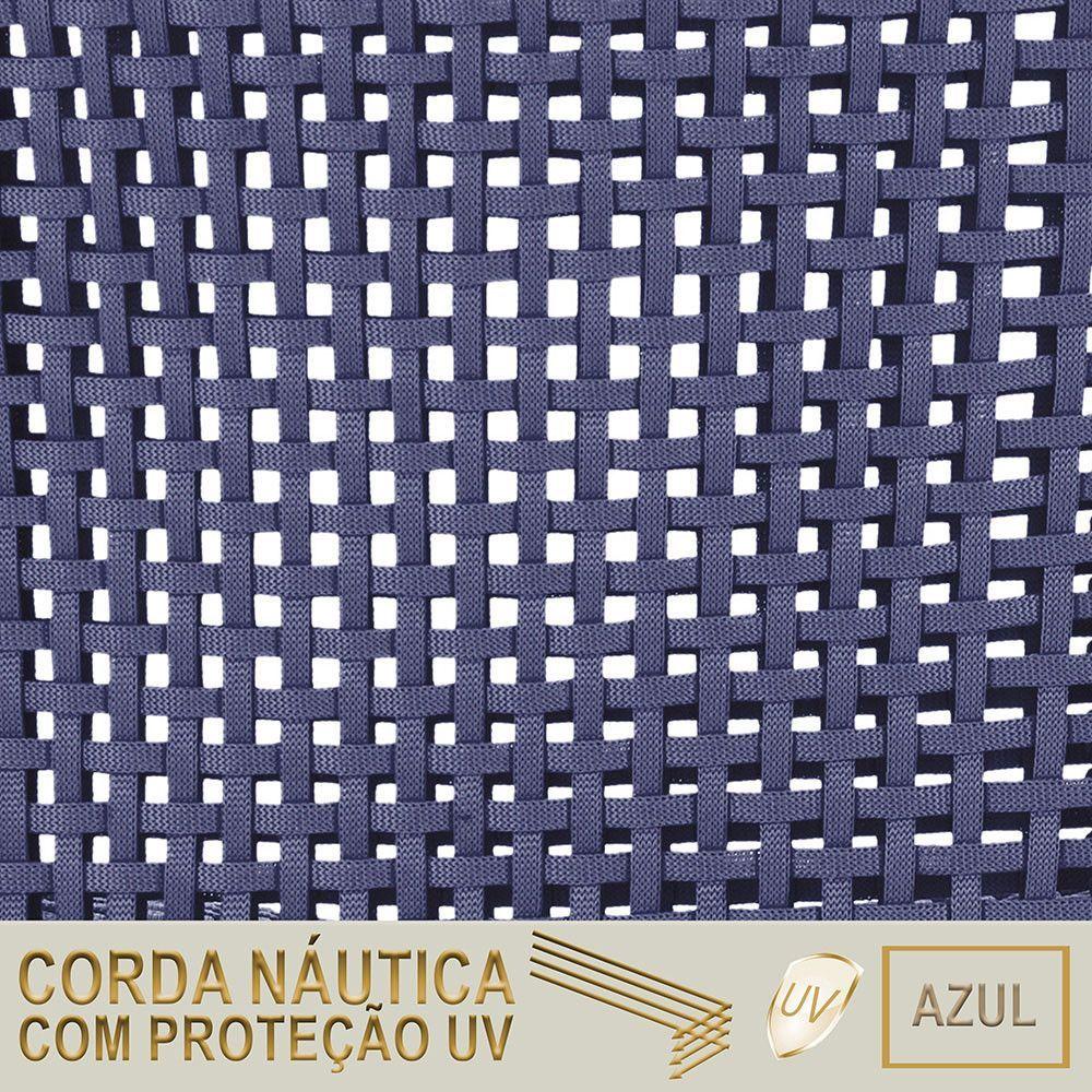 Espreguiçadeira Alumínio Catar Mesa Corda Náutica Piscina Azul