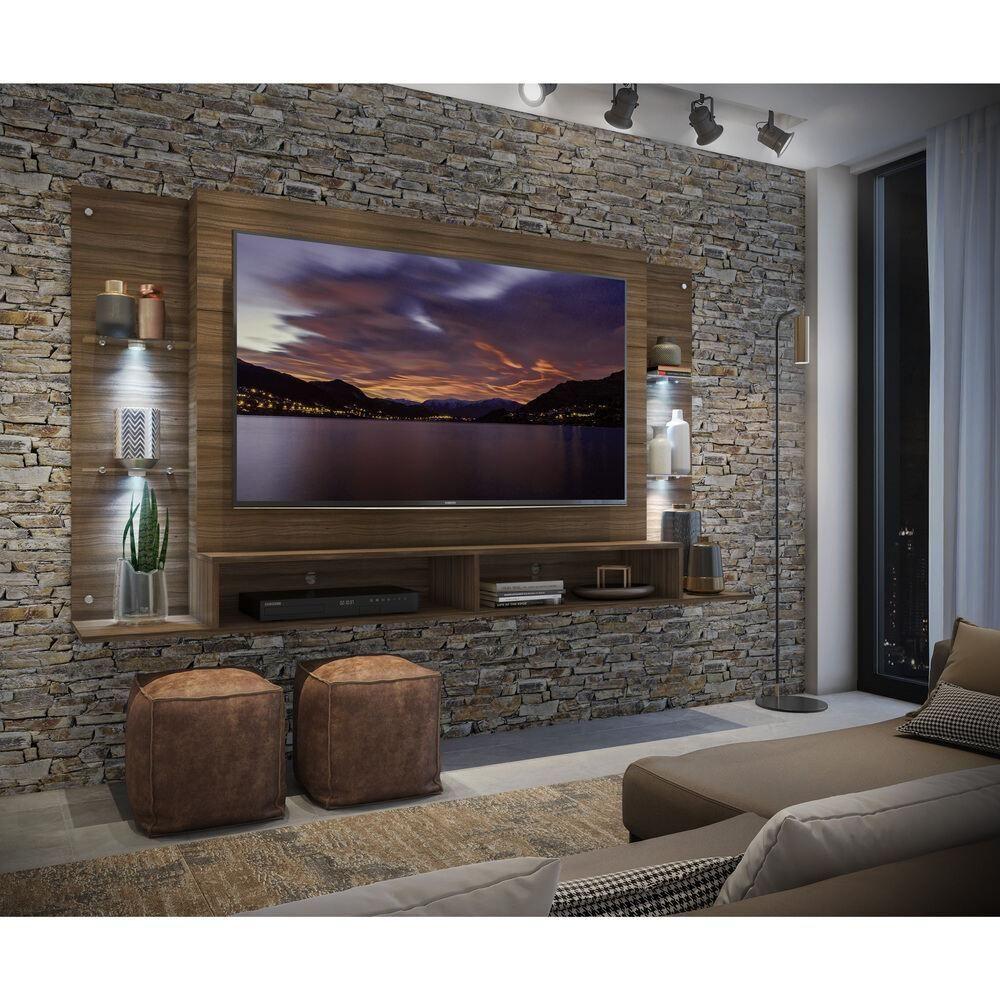Painel Tv 60" Com 4 Leds Vegas Multimóveis V3396 Madeirado Madeirado