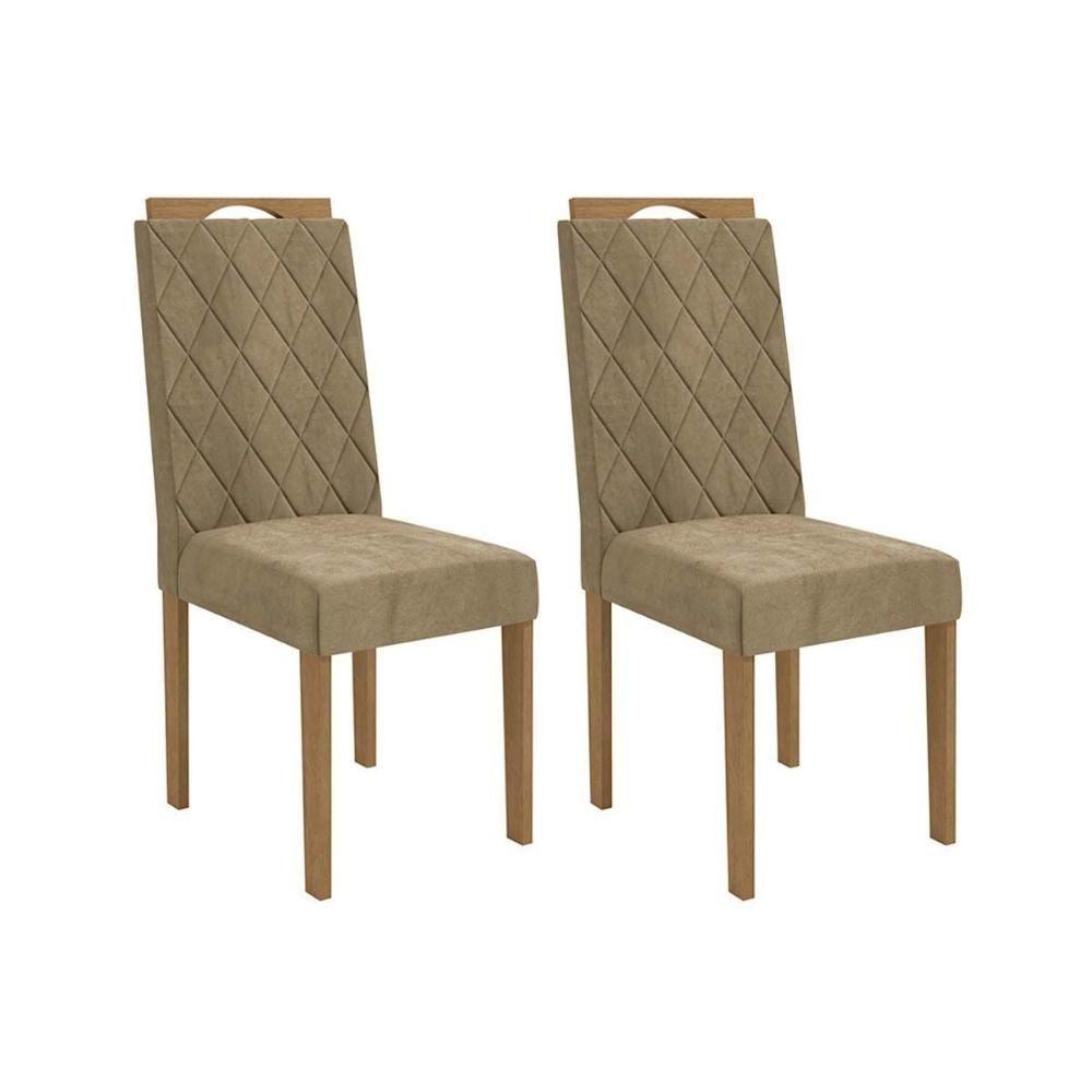 Miniatura Kit 2 Cadeiras Sala Jantar 2cad152 2 Un Freijó - Assento-encosto Caramelo D005 - Kappesberg