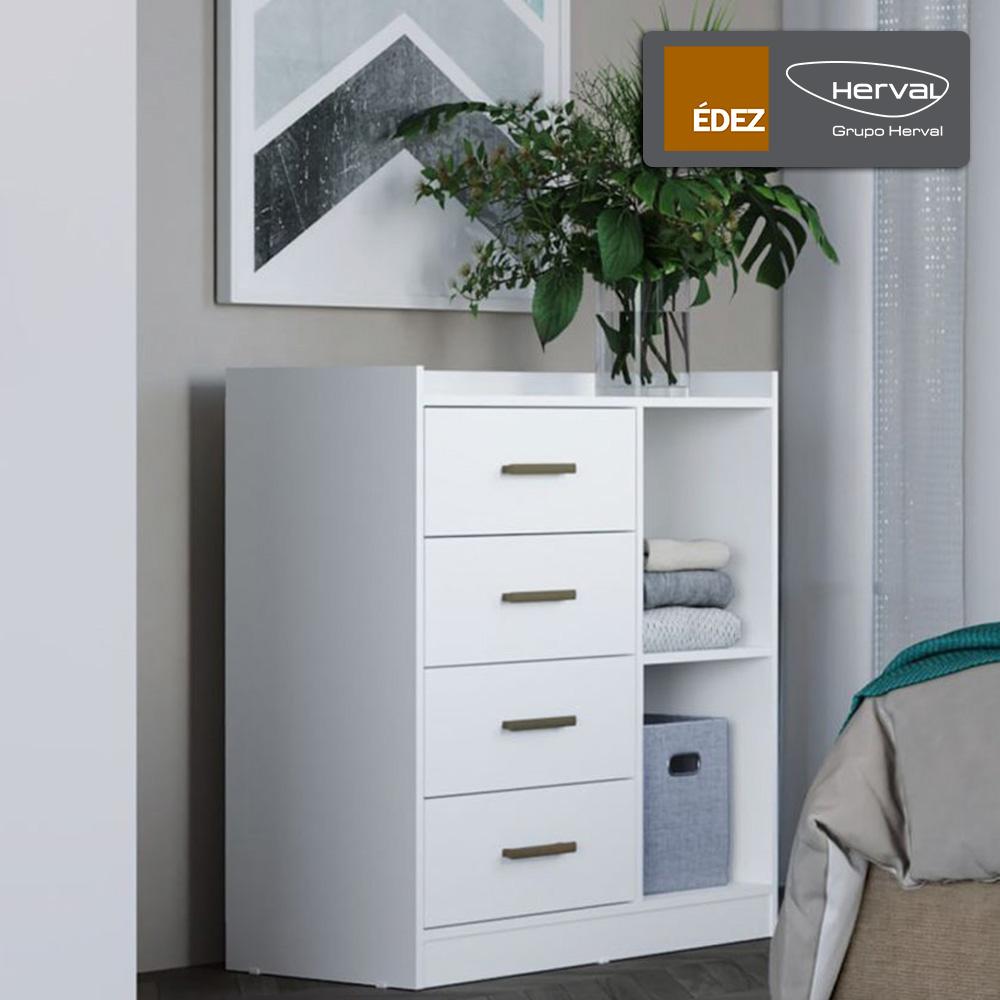 Miniatura Cômoda Édez Libra, 4 Gavetas, Branco