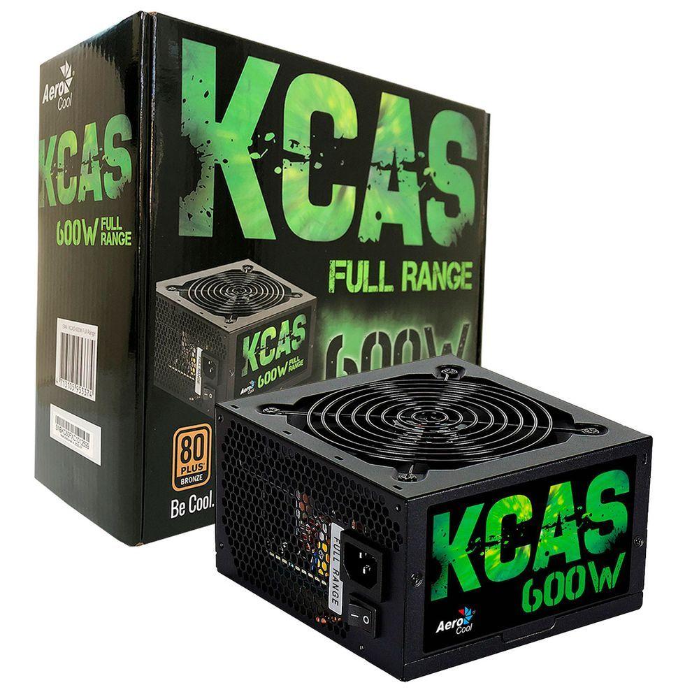 Miniatura Fonte Gamer Aerocool Kcas 600W 80 Plus Bronze Full Range Pfc