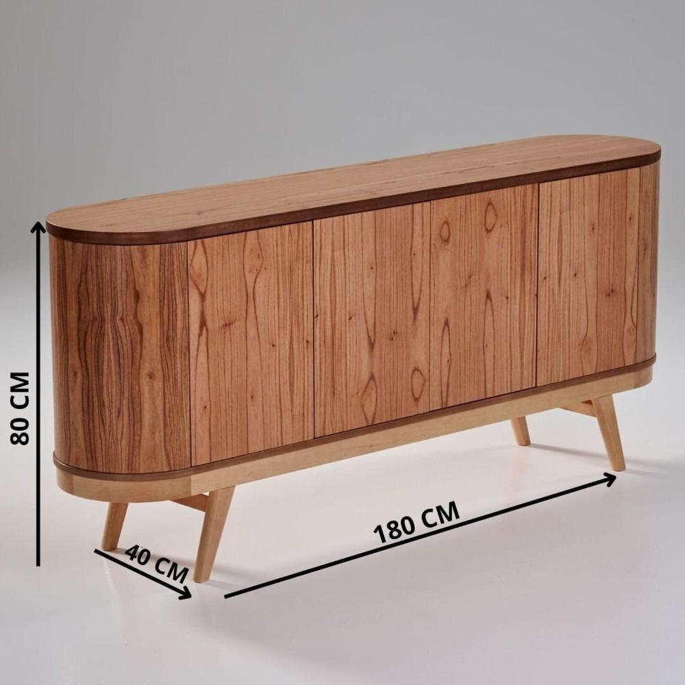 Miniatura Buffet para Sala de Jantar 180 Cm Laminado Vigo Mel