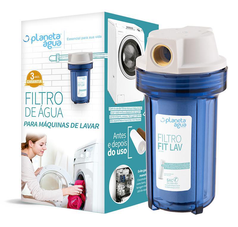 Miniatura Filtro De Água Para Máquinas De Lavar Fit Lav Planeta Agua Azul - Filtro purificador de água - Impede a formação de depósito. - Planeta água - Fit 230 - Fti 230 - Muito mais qualidade e pratic. - Lavadora de roupa