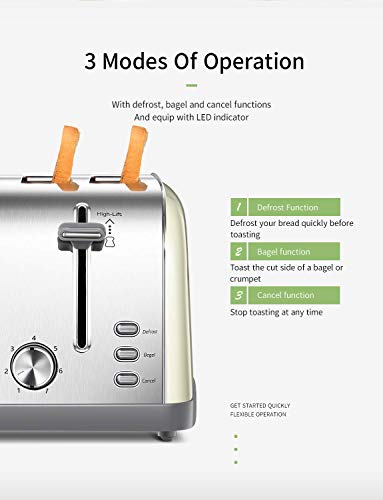 Miniatura Torradeira Elétrica Yabano 4 Fatias Bandeja Removível Aço Inoxidável Prata 110V