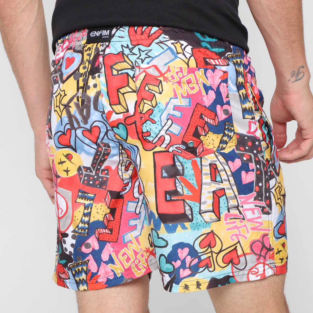 Miniatura Bermuda Curta Enfim Masculina Vermelho+Azul - G