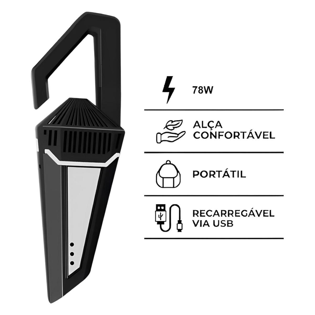 Miniatura Mini Aspirador De Pó Portátil Com Cabo Retrátil Sem Fio 78W