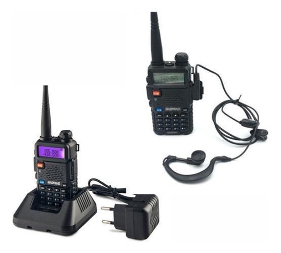 Miniatura Radio Comunicador Baofeng UV-5R Dual Band - 128 Ch - Preto