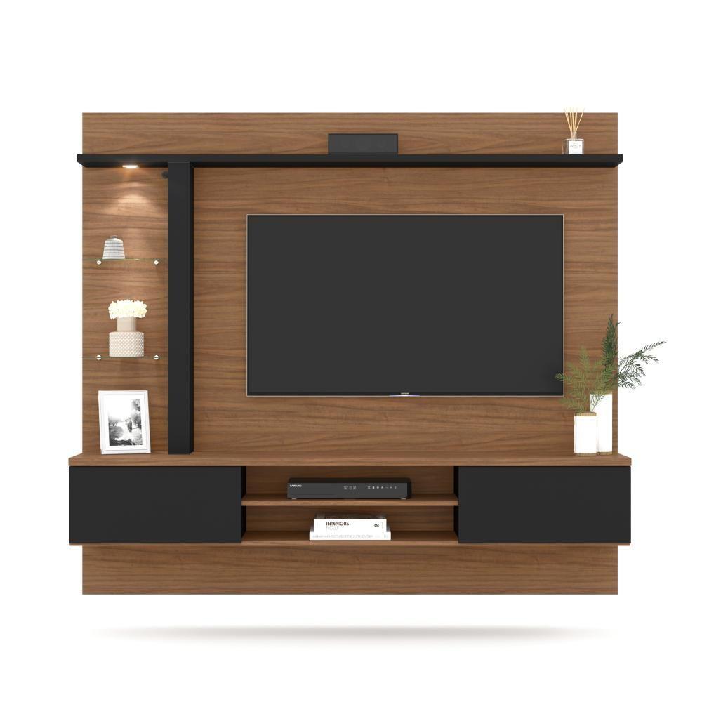 Miniatura Painel Home Suspenso Salinas Noce Milano Preto Fosco