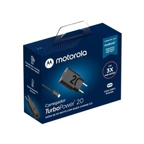 Carregador de Parede Motorola TurboPower 68W com Cabo USB-C - Preto