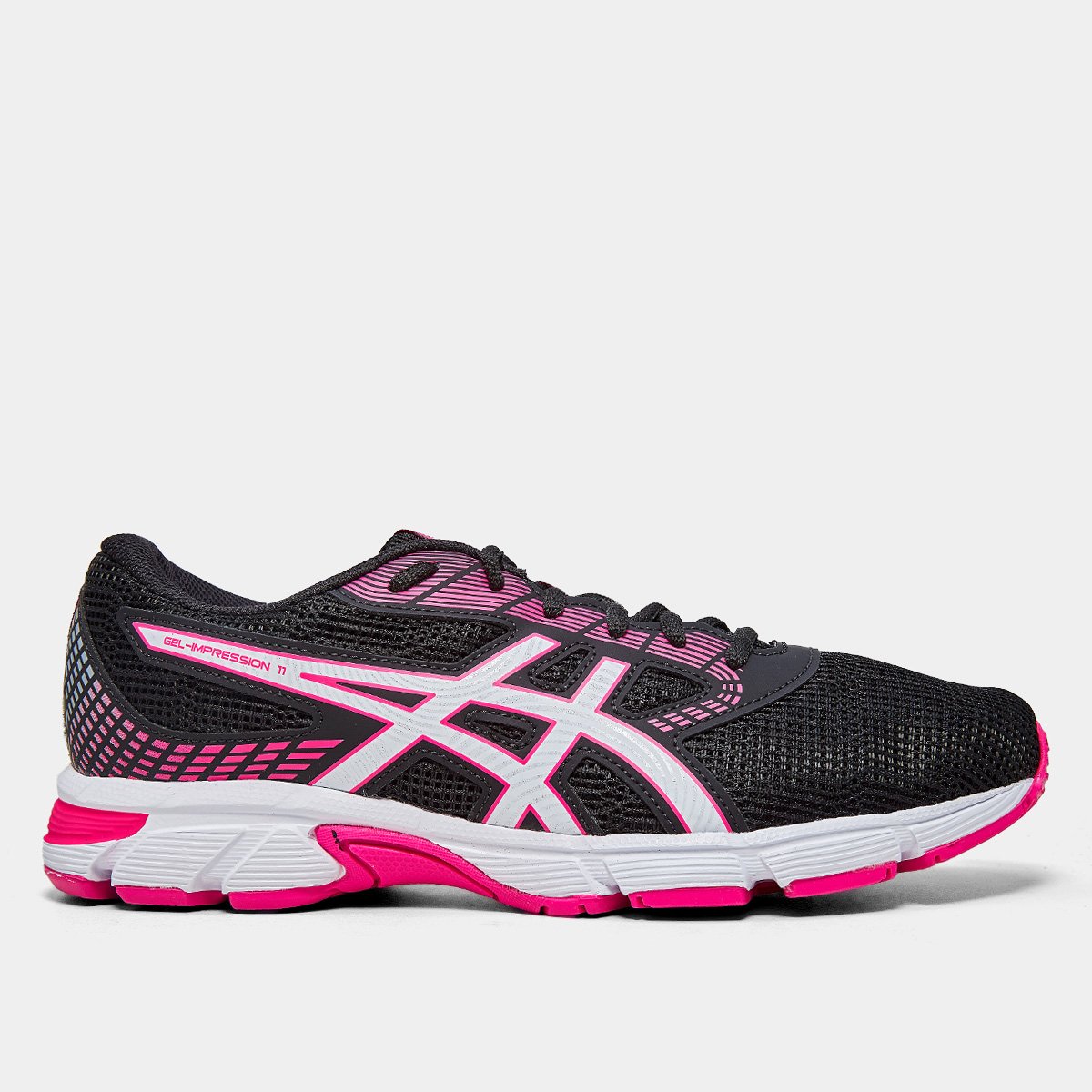 Miniatura Tênis Asics Gel-Impression 11 Feminino Preto+Pink - 34