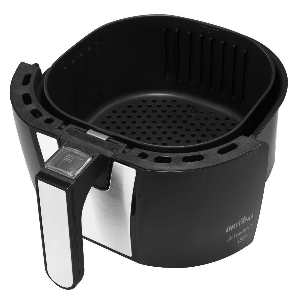 Miniatura Fritadeira Air Fry Britânia 5 Litros 1500w Bfr40 Preto/inox 220 V