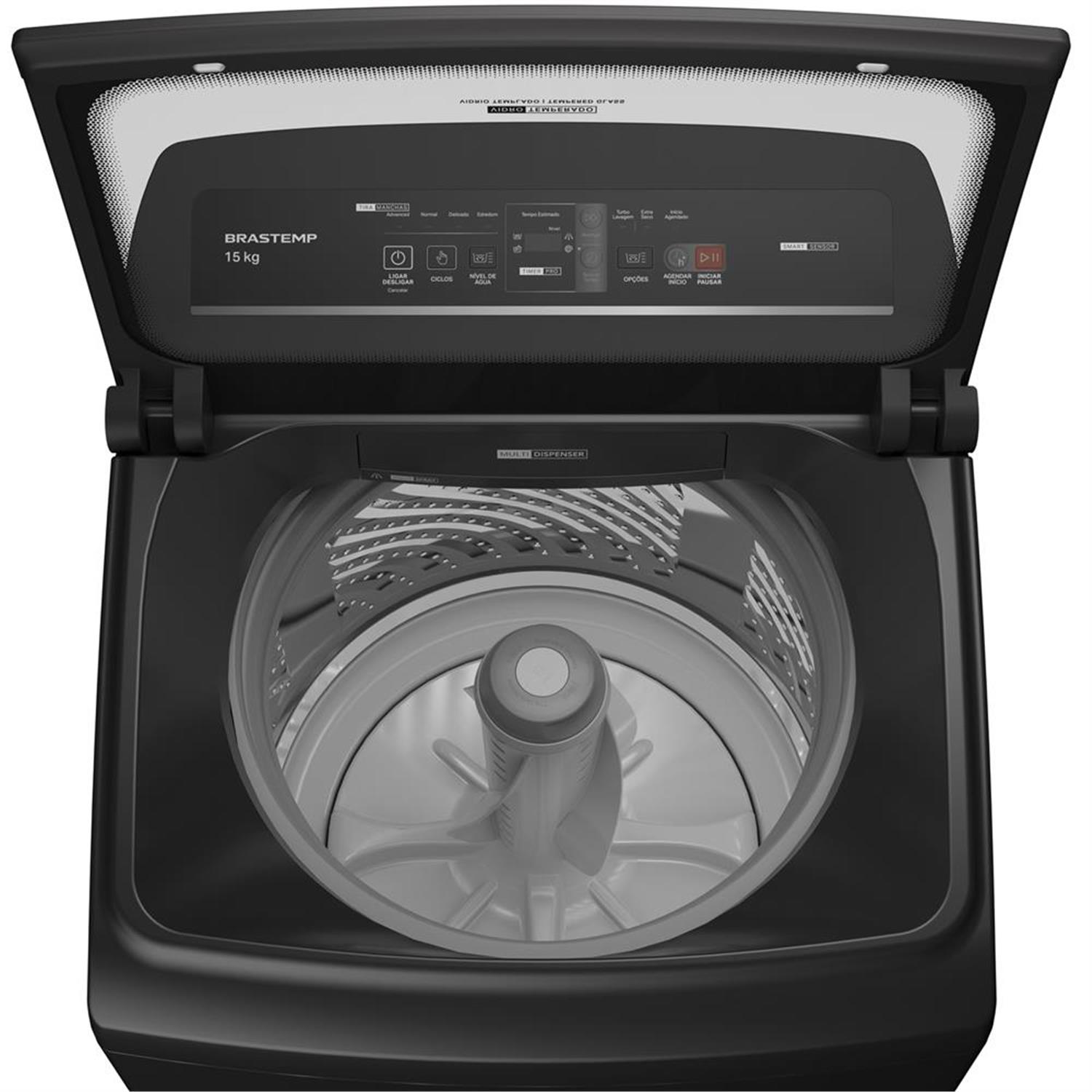 Miniatura Máquina de Lavar Brastemp 15kg Cinza - BWT15A9 110V