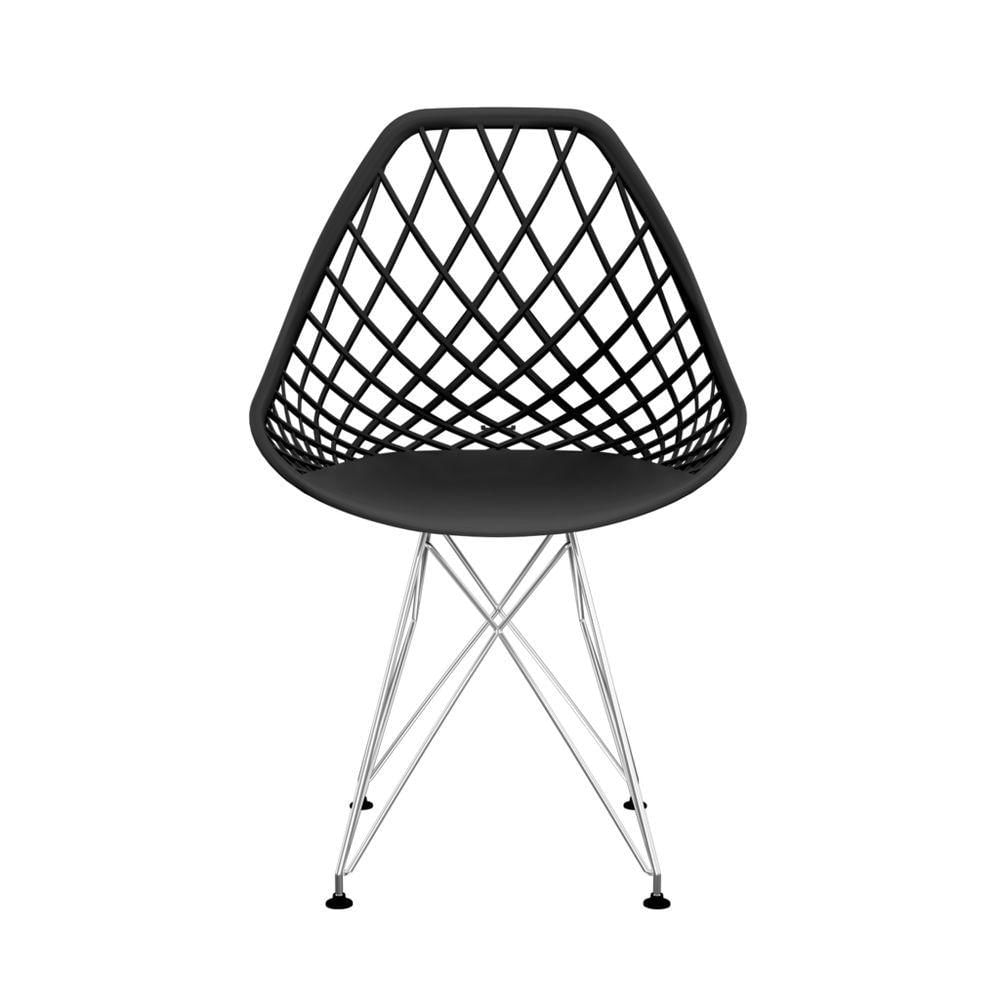 Miniatura Cadeira Kaila Pp Preto Eiffel Cromada