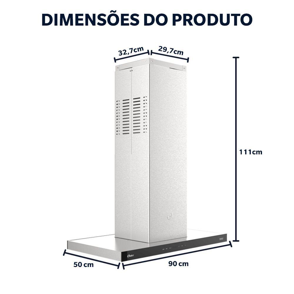 Coifa De Ilha Oster Inox Touch Control 90cm 220V