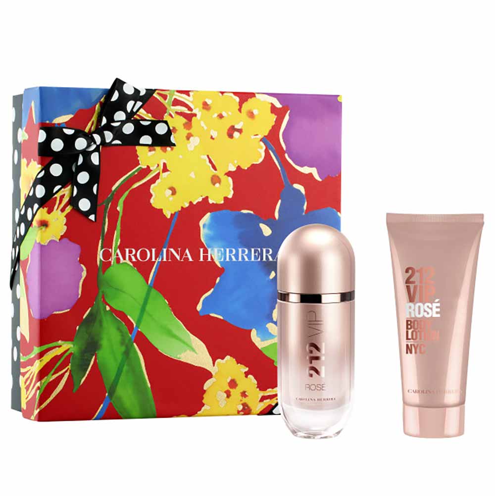 Miniatura Coffret Carolina Herrera 212 VIP Rose Kit Perfume Feminino EDP + Creme Corporal Kit