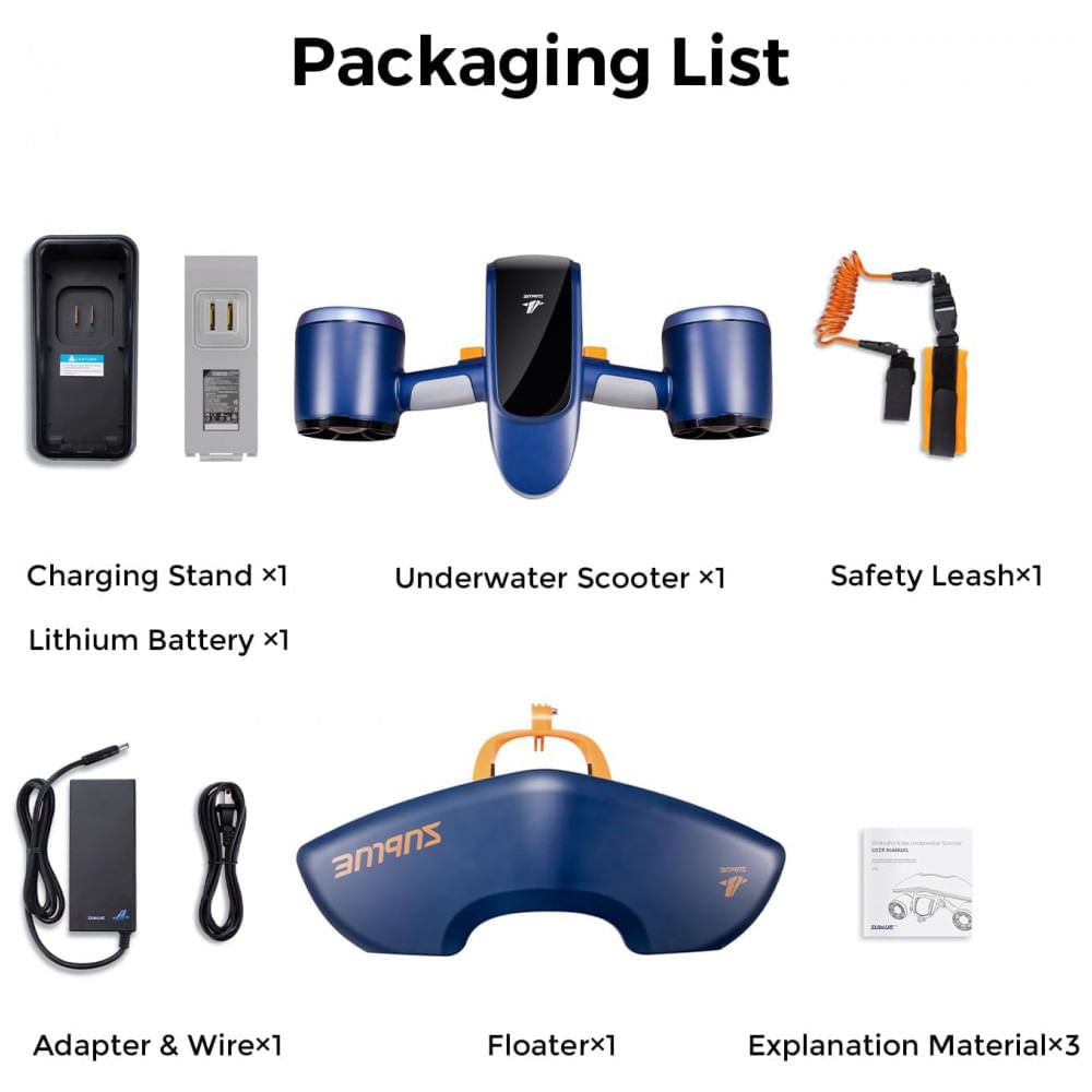 Scooter Subaquático Sublue Mix Cinza com Dual Motor, Bateria Removível 11000mAh, 3,5 kg, Mergulho e Snorkel, Acabamento Fibra de Carbono,11,1V