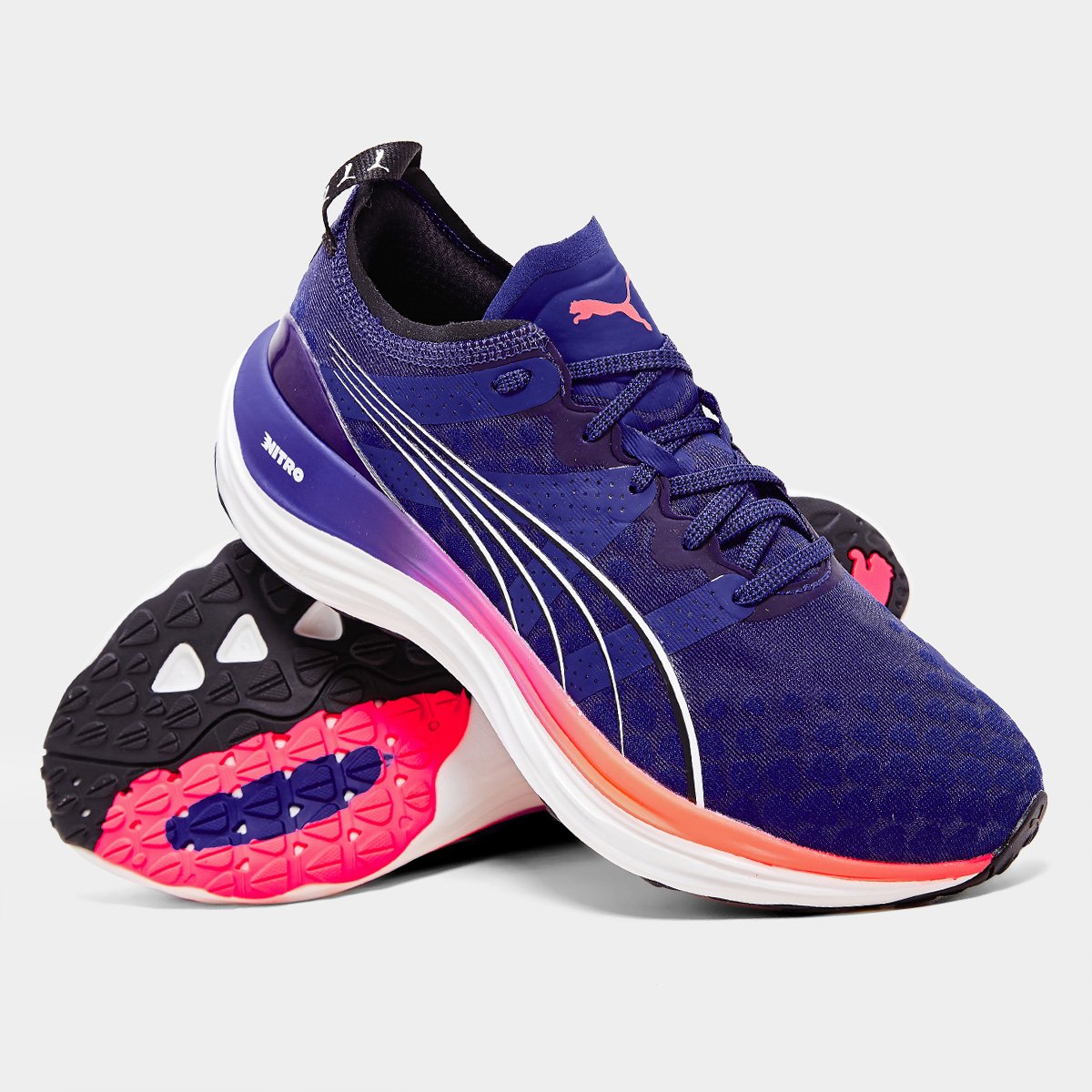 Miniatura Tênis Puma Forever Run Nitro Wns Feminino Azul Escuro - 34