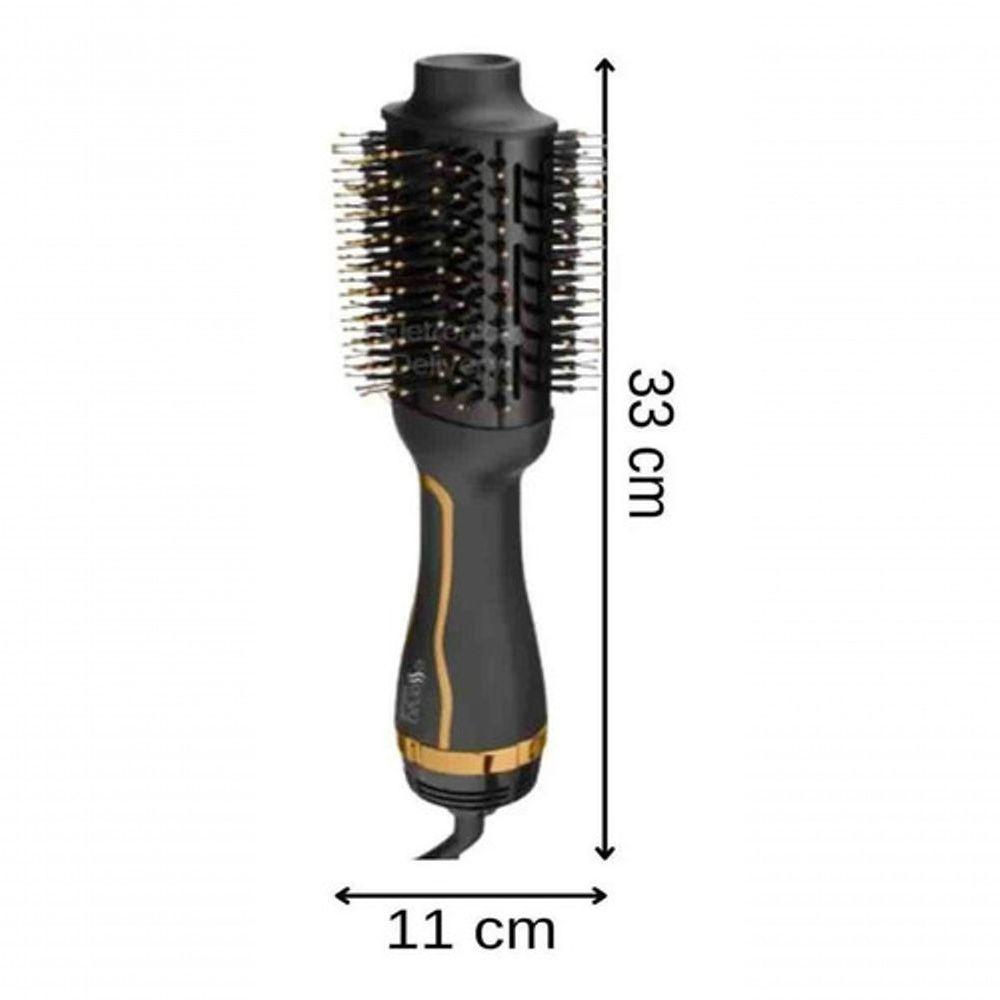 Miniatura Escova Modeladora Multilaser Seca Alisa 1200w Oval Gold 110v