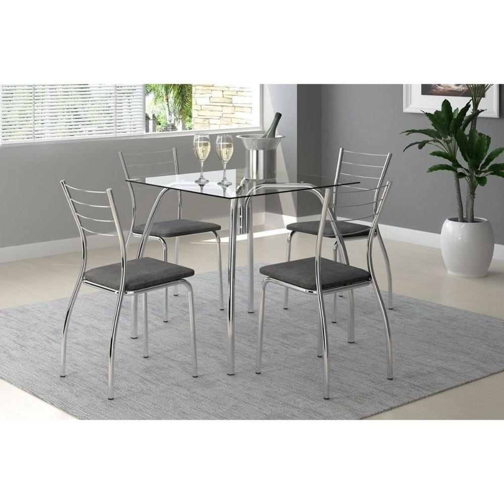 Kit 2 Cadeiras 1700 Prata Assento Courano Cacau