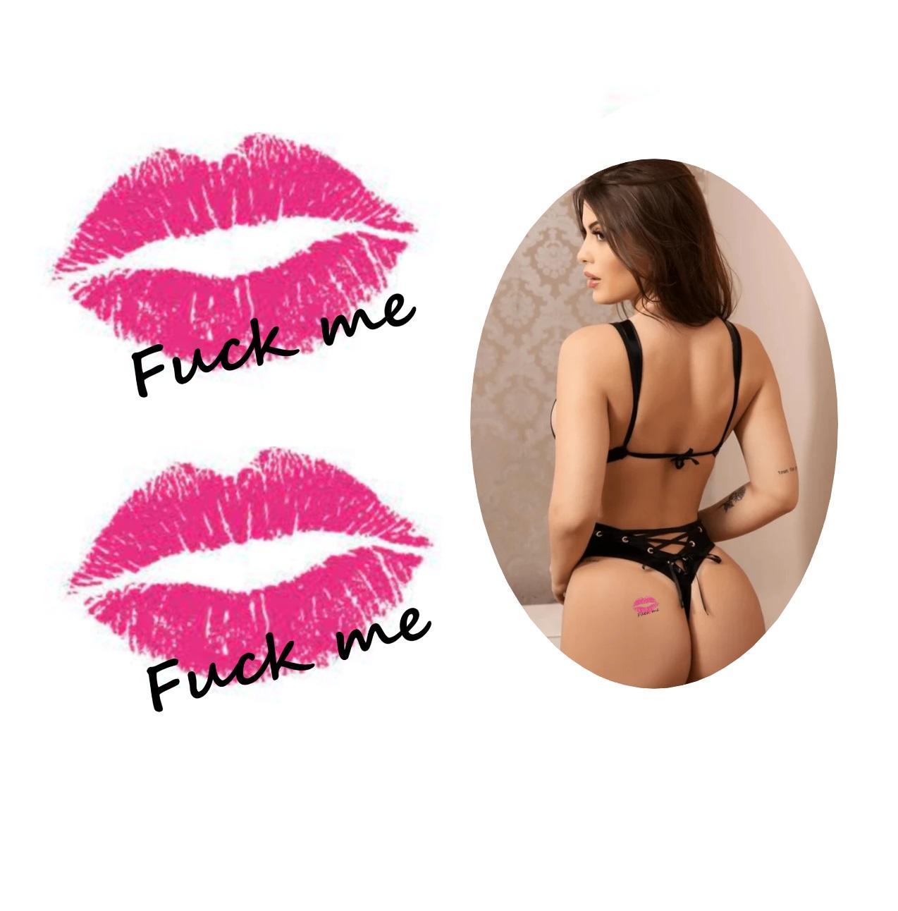 Miniatura Tatuagem Temporária Boca Sexy Erótica Frase