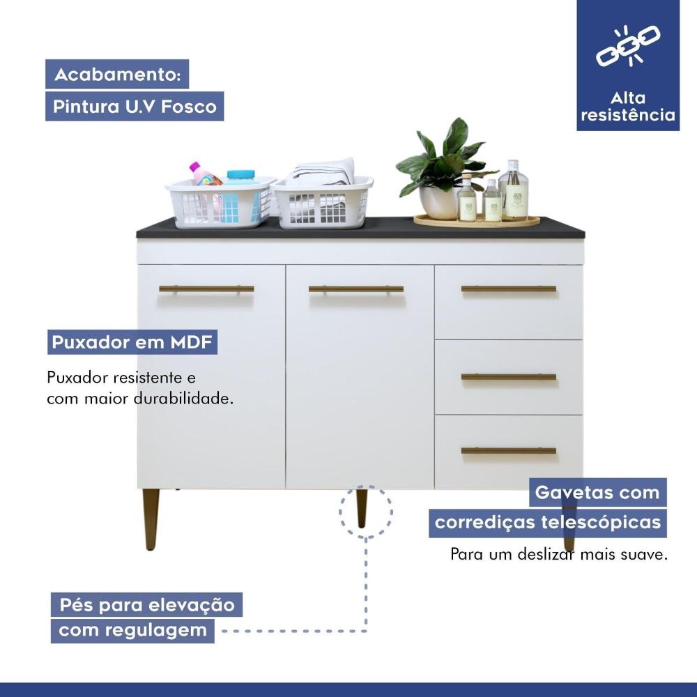Miniatura Lavanderia Modulada Armário Aéreo e Balcão Brasilia Branco