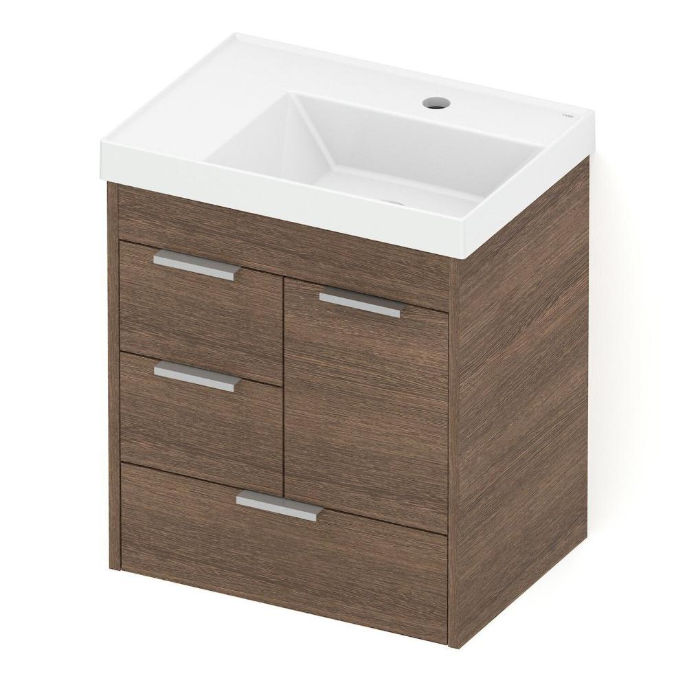 Miniatura Kit Gabinete com 3 Gavetas e 1 Porta 50x36 Lavatório Integrado Net Wengue