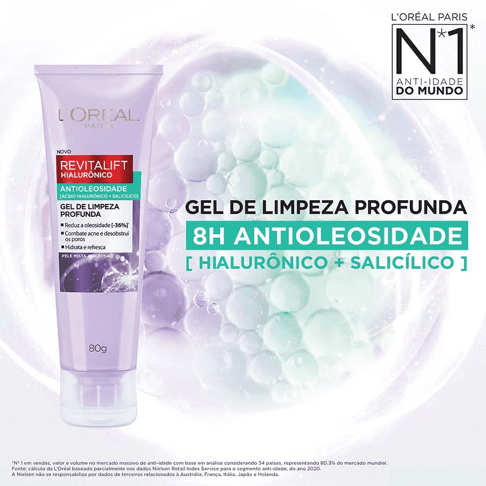Miniatura L’Oréal Paris Antioleosidade Kit – Gel de Limpeza Profunda Revitalift Hialurônico 40g + Protetor Solar Diário UV Defender FPS60 40g Kit