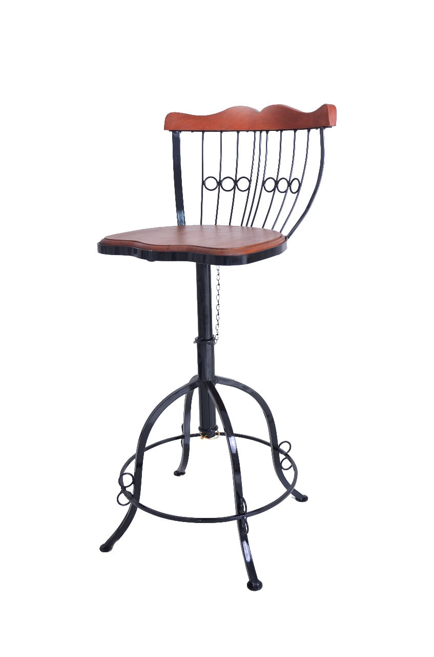 Miniatura Banqueta Bistrô  Ferro e Madeira - cozinha americana