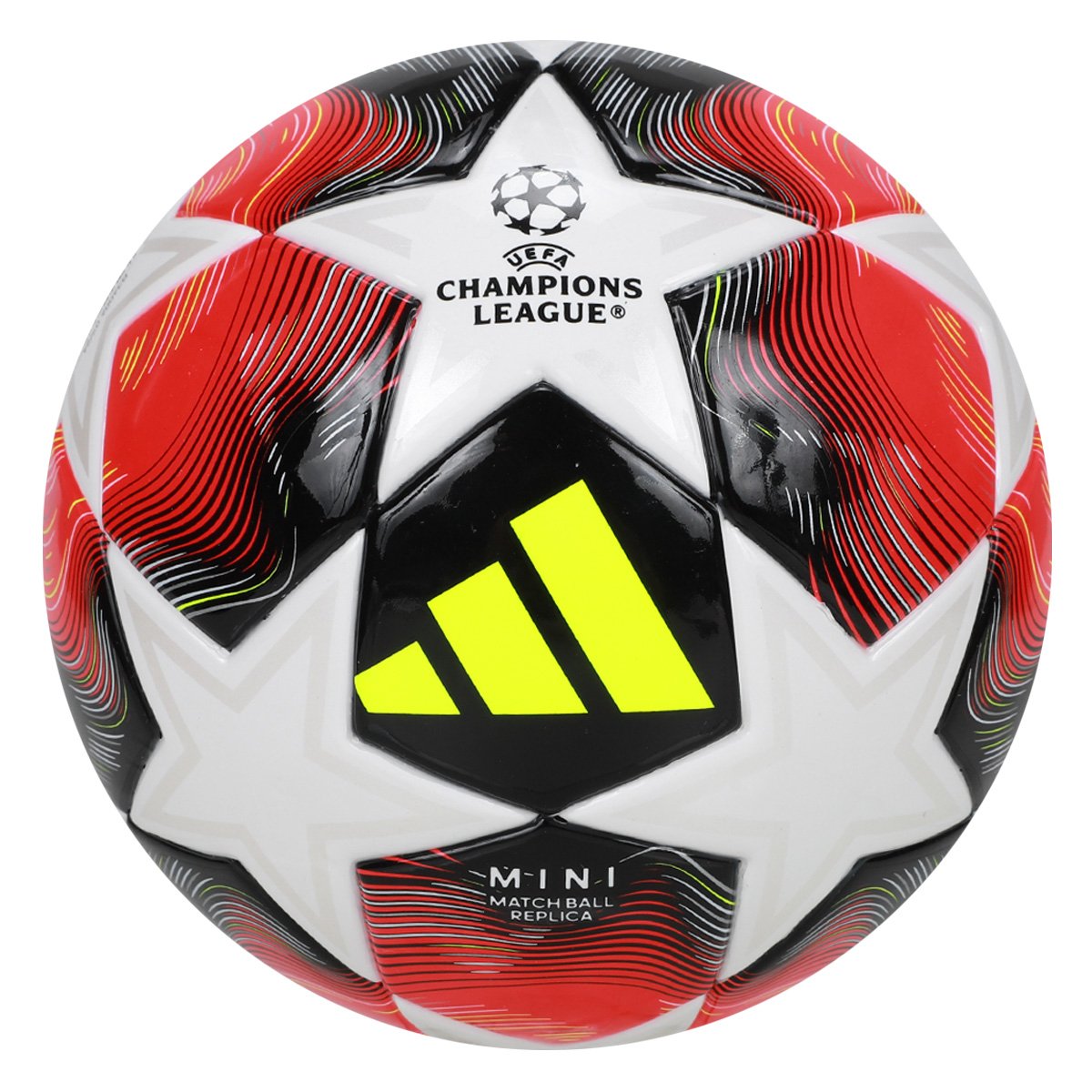 Miniatura Mini Bola de Futebol Adidas Champions League Branco+Vermelho