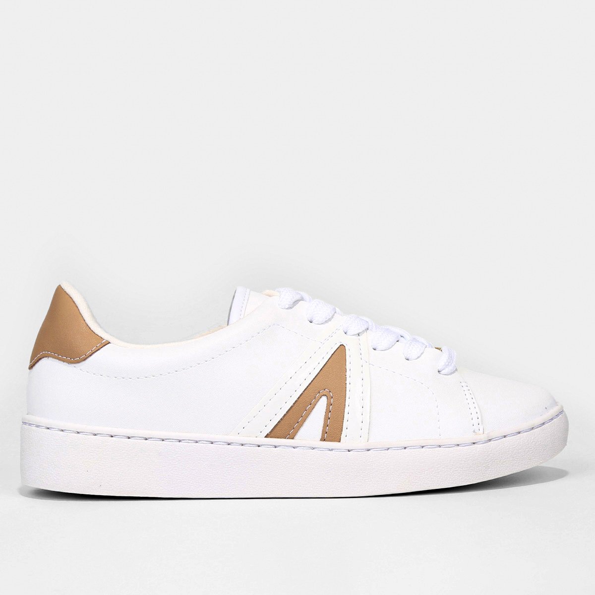 Miniatura Tênis Vizzano Casual Cano Baixo Feminino Branco+Bege - 33