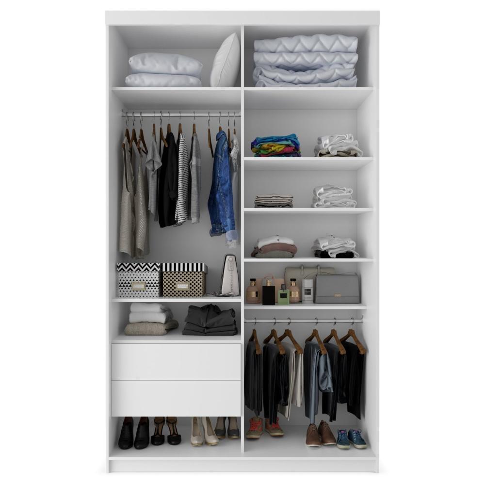 Miniatura Guarda-roupa Solteiro 100% Mdf Bp com 2 Portas e 1 Espelho Geneve Branco