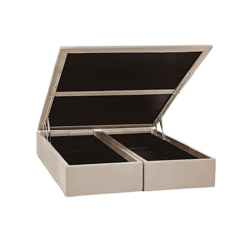 Miniatura Cama Box Baú Universal King Suede Clean (193x203x35) - Ortobom