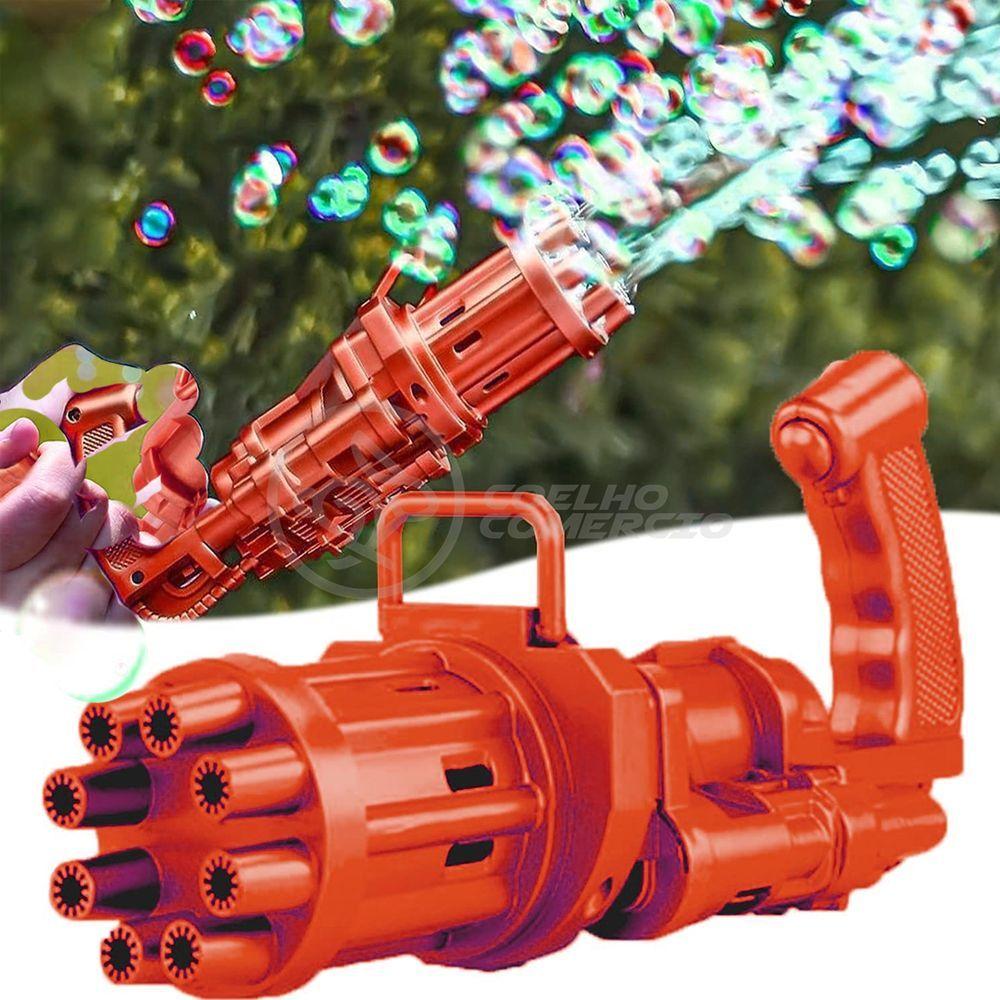 Miniatura Máquina Elétrica Tiktok Lança Bolhas Vermelho