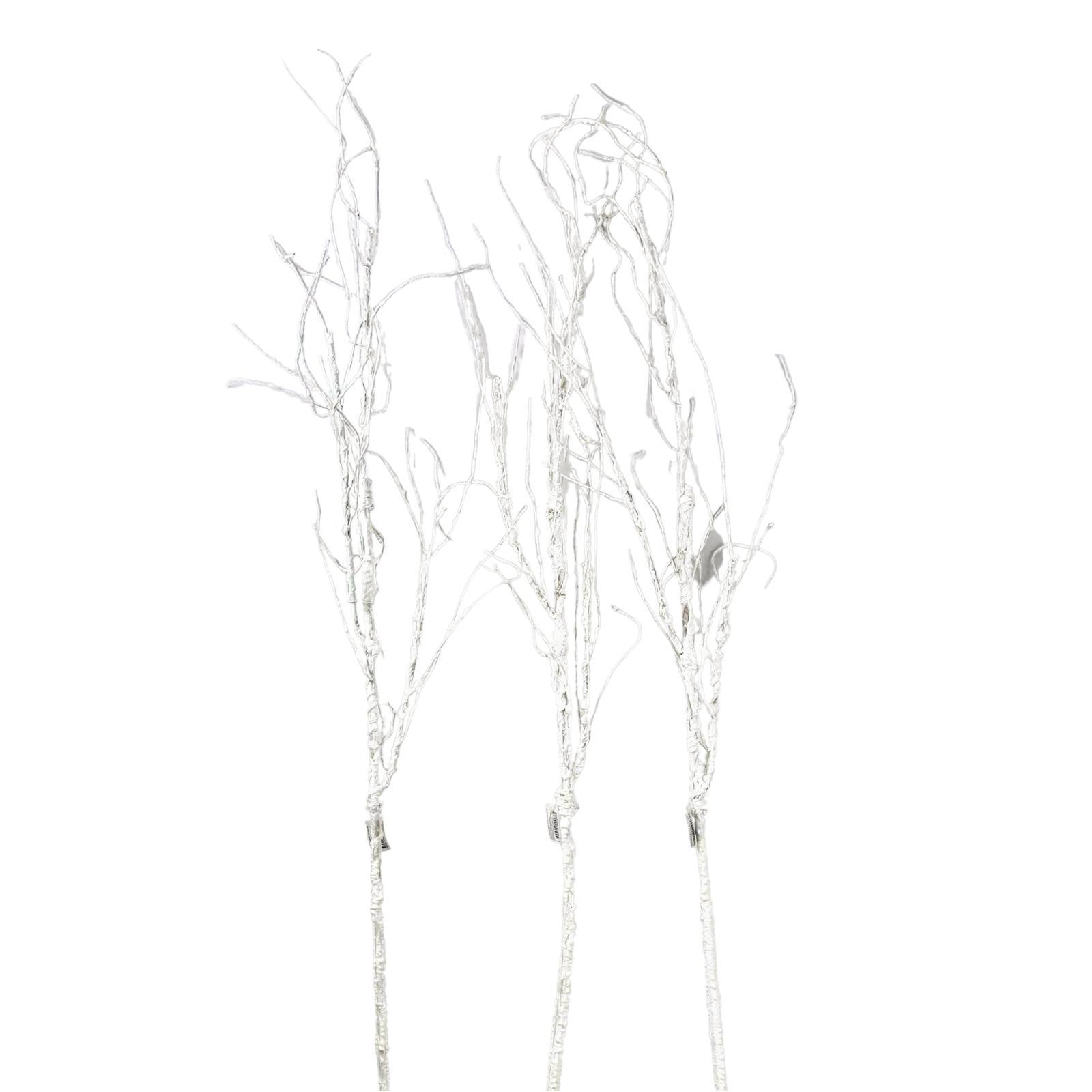 Miniatura Galho De Vime Cipó Dragão Branco 150Cm Planta Artificial 3Pc