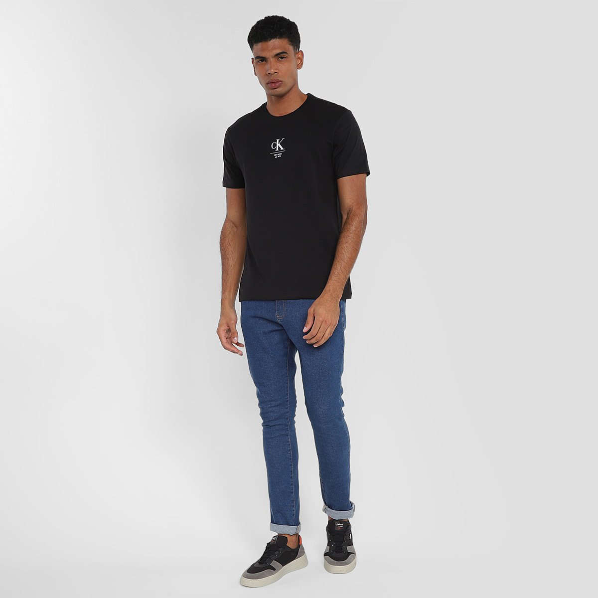 Miniatura Camiseta Calvin Klein CKJ New York Masculina Preto - EGG