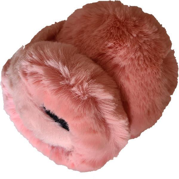 Miniatura Aquecedor De Orelhas Proteção Inverno Pelucia Dobravel Rosa
