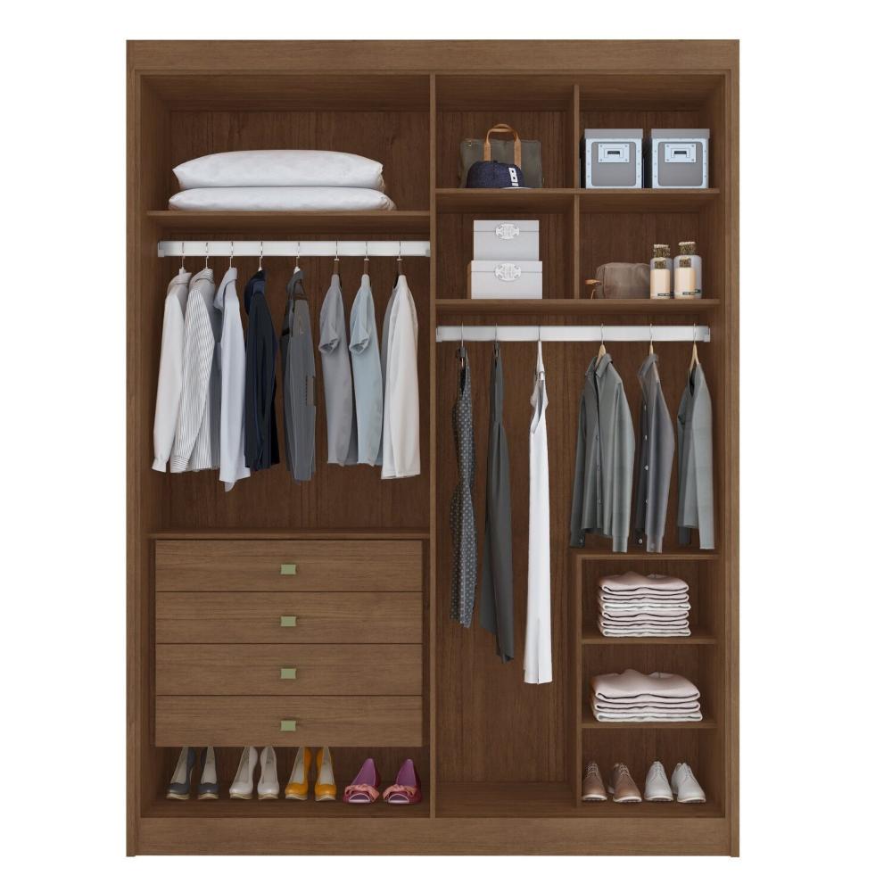 Guarda-roupa Casal 4 Portas 4 Gavetas Eloa Cacau