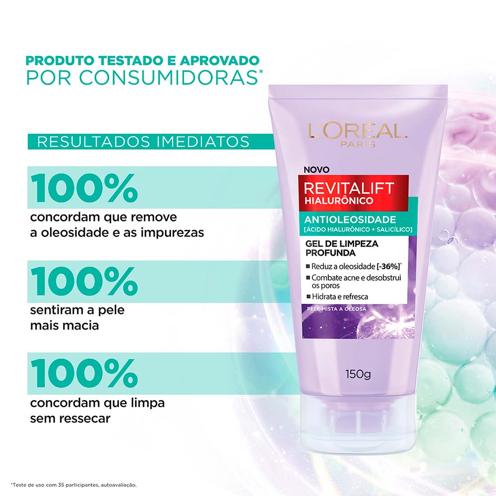 Miniatura L’Oréal Paris Antioleosidade + Cachos Kit – Gel de Limpeza Facial + Gel Creme Hidratante + Creme de Tratamento + Creme de Pentear Kit