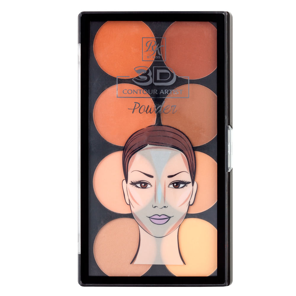 Miniatura Paleta de Contorno em Pó Rk By Kiss - 3D Contour Artist Powder 1 Un