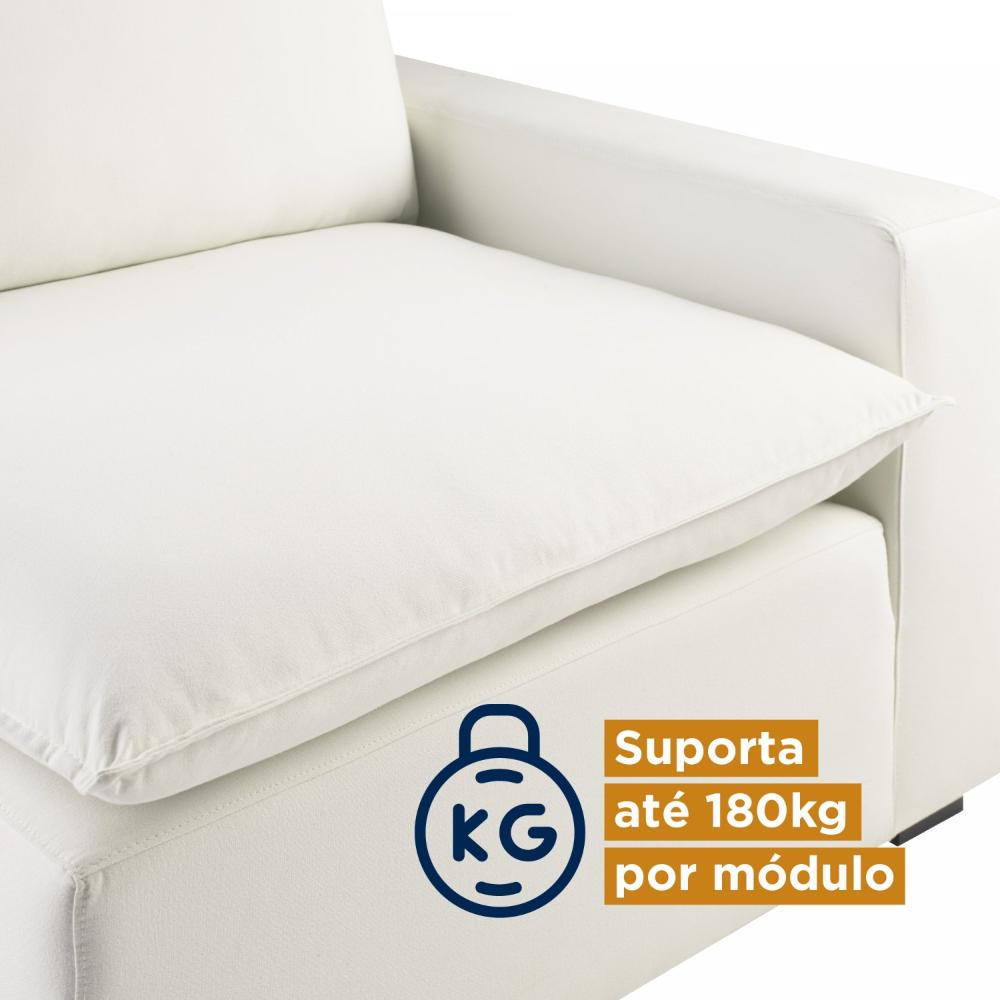 Módulo Braço Esquerdo para Sofá Modular Hug 125cm CabeCasa MadeiraMadeira Bege