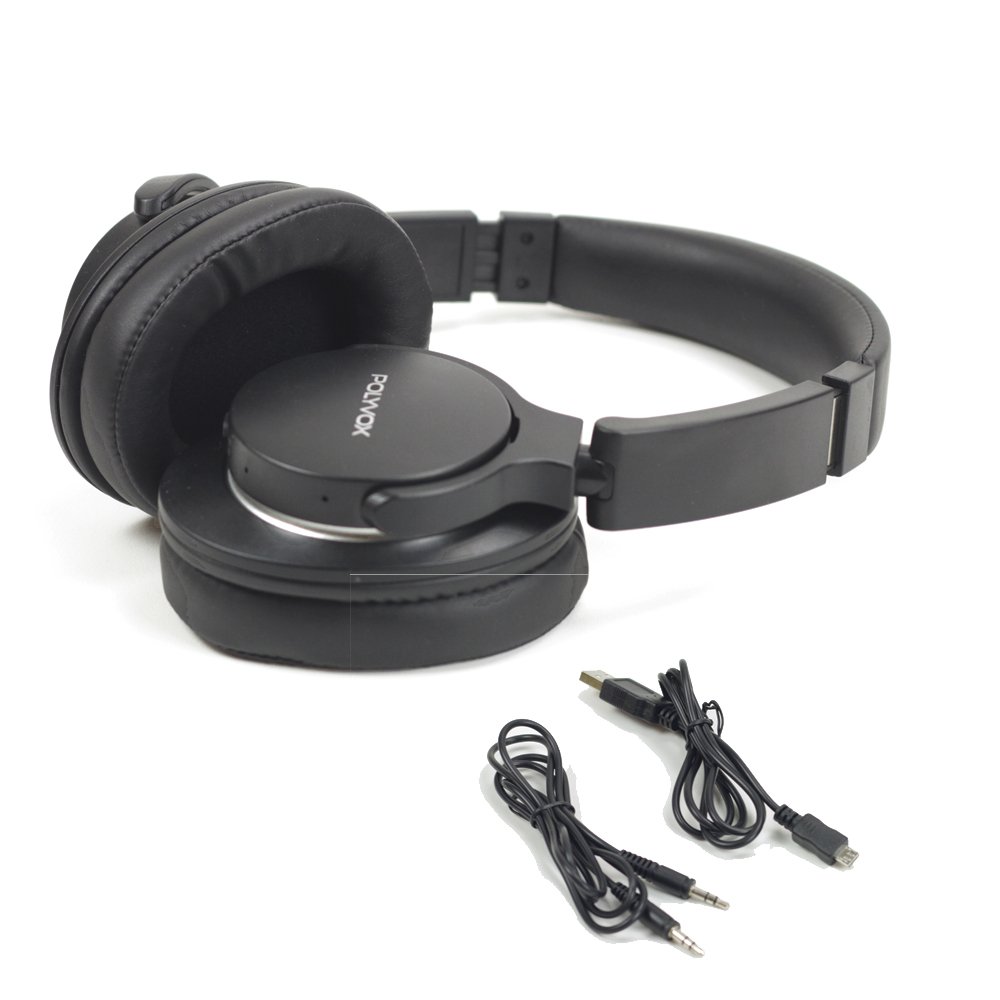 Miniatura Fone de Ouvido Bluetooth Sem Fio Polyvox XH-1029 Preto Dobrável Wireless com Case/Estojo