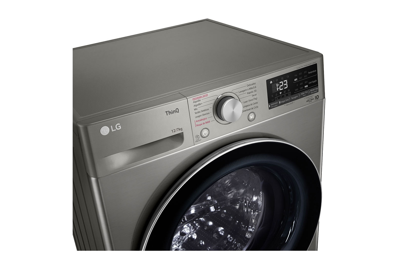 Lava e Seca LG Smart VC4 12kg Inox Look com Inteligência Artificial AIDD™ (CV5012PC4A) - 220v