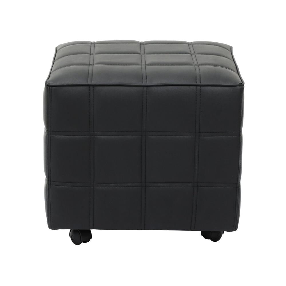 Miniatura Puff Almofada Quadrado para Quarto Pt Preto